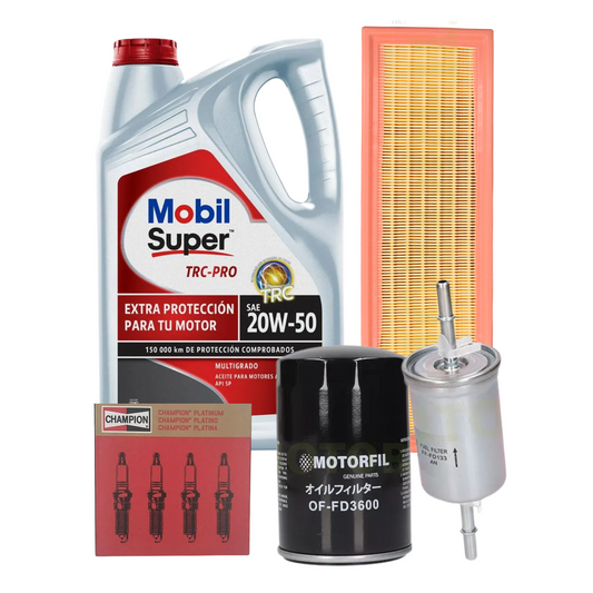 Kit Afinacion Ford Fiesta 2003-2010 1.6 Mobil 20w50 5l