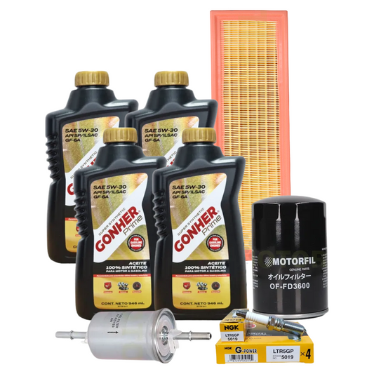 Kit Afinacion Ford Fiesta 2003-2010 1.6 Gonher 5w30 Bplatino