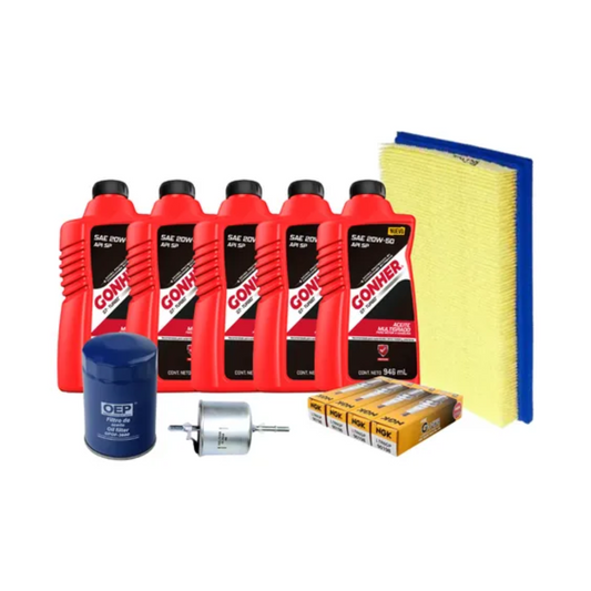 Kit Afinacion Con Bujias Platino Courier 07-12 1.6l Gonher