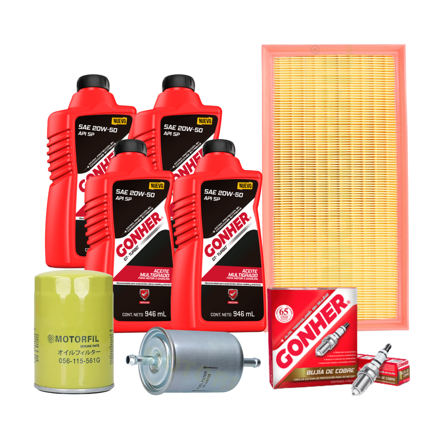 Kit De Afinación Jetta A4 Mk4 2000 Al 2010 2.0 Bujía Gonher 20w50