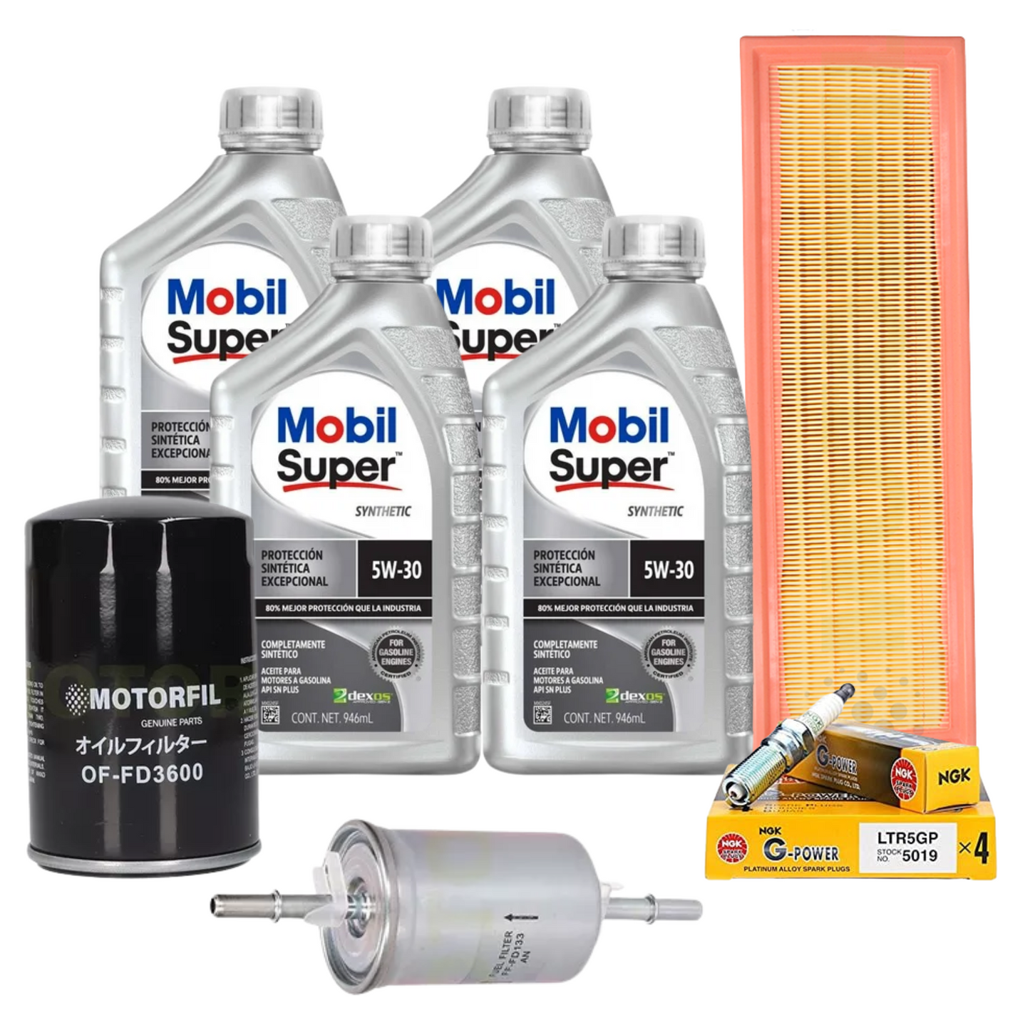 Kit Afinacion Ford Fiesta 2003-2010 1.6 Mobil 5w30 Bplatino