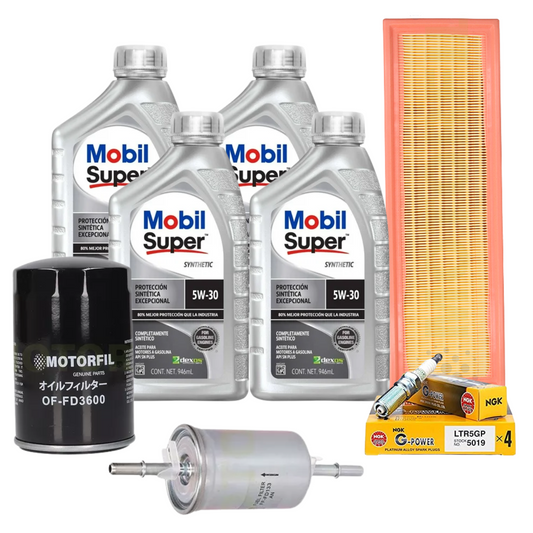 Kit Afinacion Ford Fiesta 2003-2010 1.6 Mobil 5w30 Bplatino