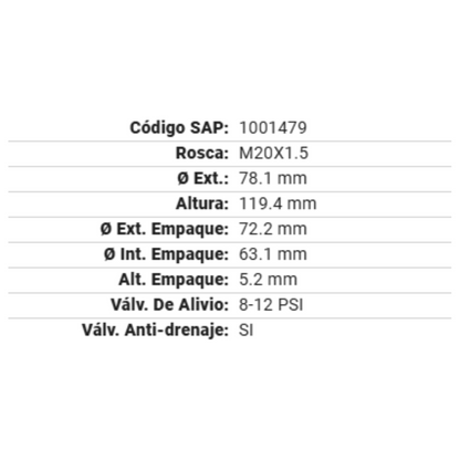 Filtros De Aceite Gp-24 Gonher 12pz Mayoreo