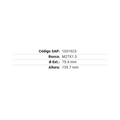 Filtro De Aceite Gp-407 Gonher 12 Pzas Mayoreo