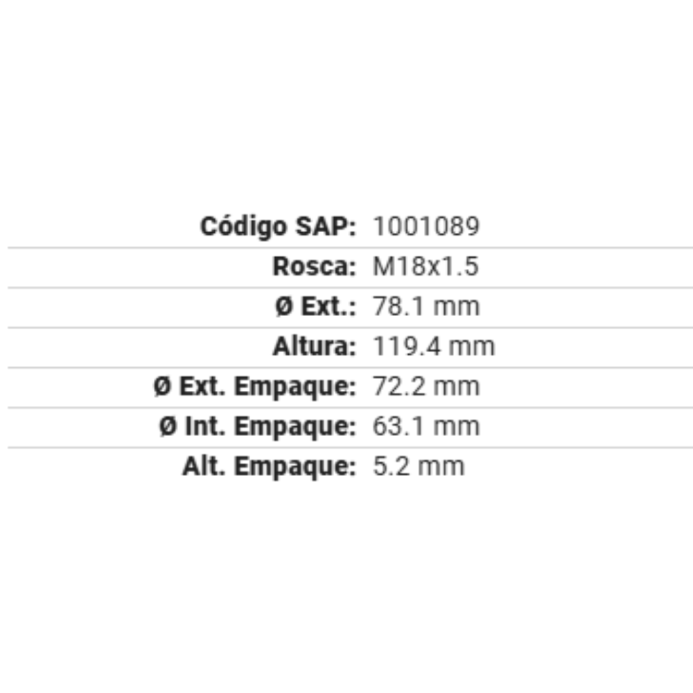 Filtros De Aceite Gp-48 Gonher 12pz Mayoreo