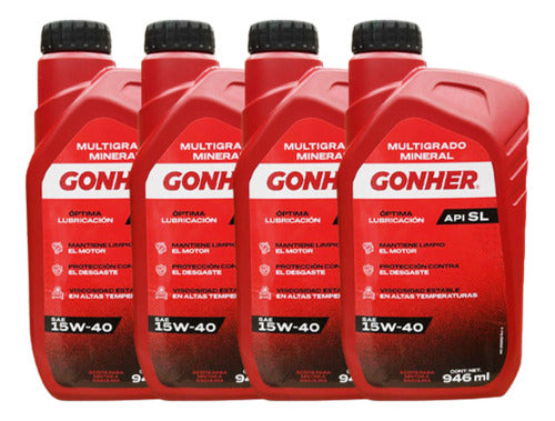 Kit Afinacion Chevy 1994-2012 Bujía Aceite Gonher 15w40