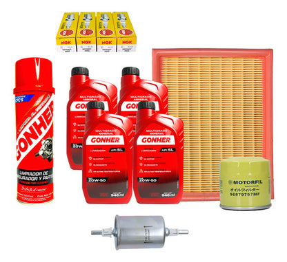 Kit Afinacion Chevy 1994 Al 2012 Gonher 20w50 Con Carbuclean