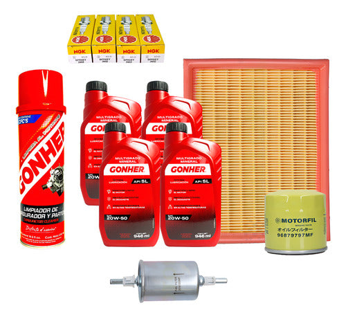 Kit Afinacion Chevy 1994 Al 2012 Gonher 20w50 Con Carbuclean