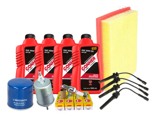 Kit Afinacion Chevy 1994-12 Gonher 20w50 Con Cables De Bujia