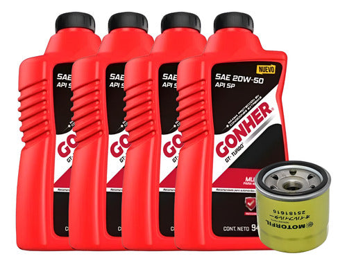 Kit Cambio De Aceite Para Spark 11-17 Aceite 20w50 Gonher