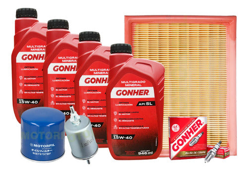 Kit Afinacion Chevy 1994-2012 Bujía Aceite Gonher 15w40