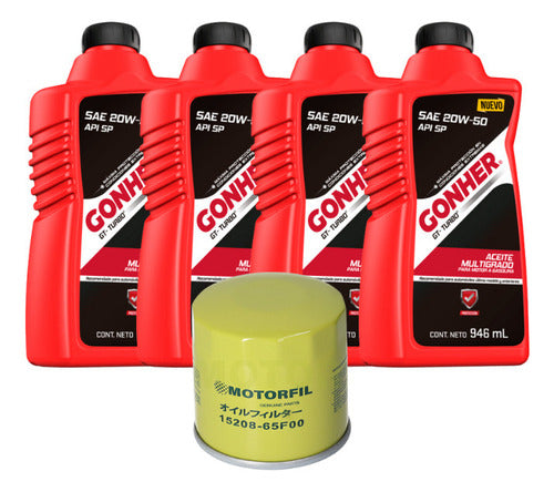 Kit Cambio De Aceite March 2012-2023 Aceite 20w50 Gonher