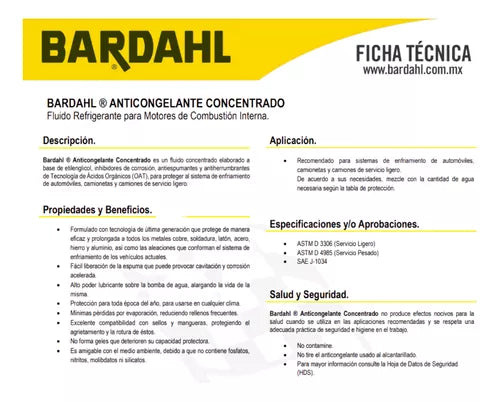 Anticongelante Concentrado 946ml 14701 Bardahl