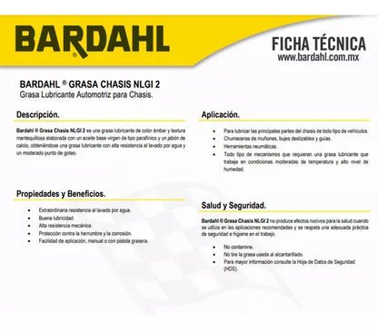Bardahl Grasa Automotriz Chasis Nlgi 2 450 G.