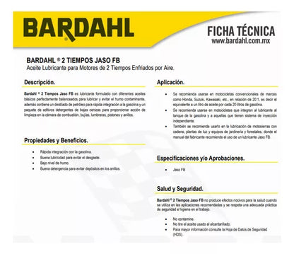 Aceite Bardahl Motos 2t Jaso Fb 250ml